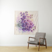 Tenture Bouquet d'aquarelle d'orchidées violettes (En situation (horizontale))