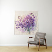 Tenture Bouquet d'aquarelle d'orchidées violettes (En situation)