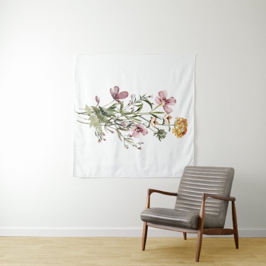 Tenture Bouquet de Fleur sauvage d'aquarelle #1 (En situation (horizontale))