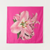 Tenture Bouquet de fleurs de lys rose (Devant (Horizontal))