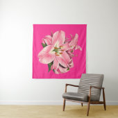 Tenture Bouquet de fleurs de lys rose (En situation (horizontale))