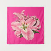 Tenture Bouquet de fleurs de lys rose (Devant)