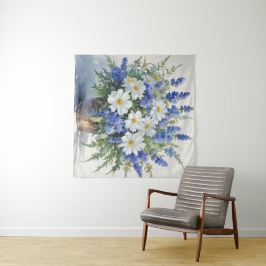 Tenture Bouquet de fleurs Elégante aquarelle (En situation (horizontale))