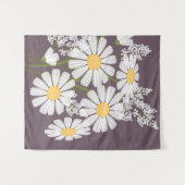 Tenture Bouquet de fleurs marguerites blanches sur violet (Devant (Horizontal))