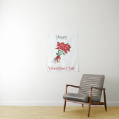 Tenture Bouquet de fleurs rouges pour la Saint-Valentin (En situation)