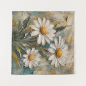 Tenture Bouquet de pâquerettes blanches texturées (Devant (Horizontal))