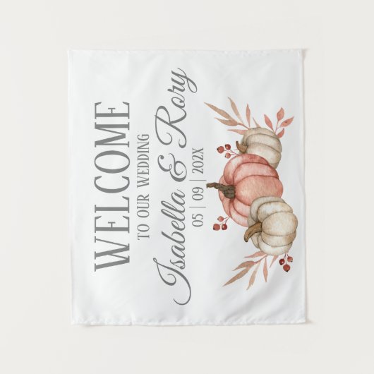 Tenture Bouquet de potirons de mariage Pretty Fall  (Devant)