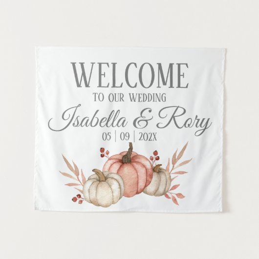 Tenture Bouquet de potirons de mariage Pretty Fall  (Devant (Horizontal))