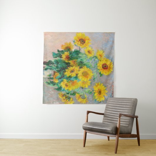 Tenture Bouquet de tournesols Claude Monet (En situation (horizontale))