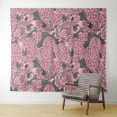 Tenture Bouquet floral en rose (En situation (horizontale))