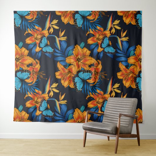 Tenture Bouquet tropical (En situation (horizontale))