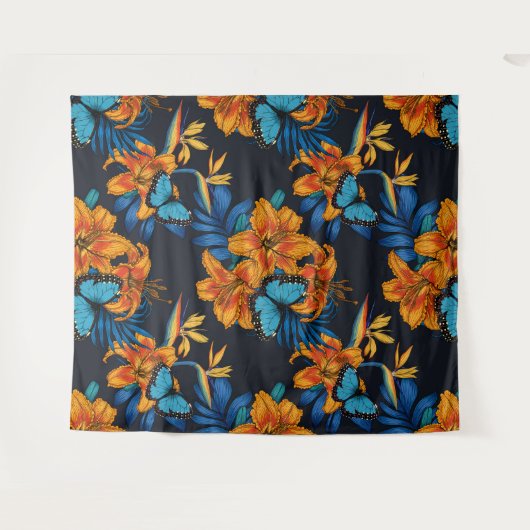 Tenture Bouquet tropical (Devant (Horizontal))
