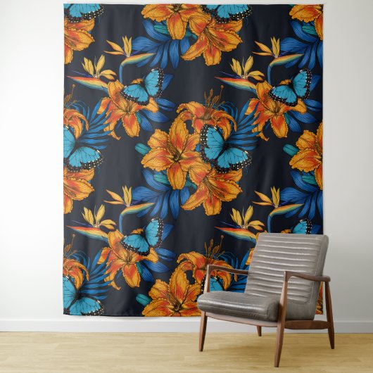 Tenture Bouquet tropical (En situation)