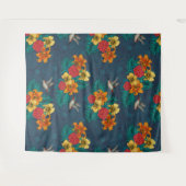 Tenture Bouquet tropical et colibris (Devant (Horizontal))