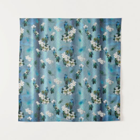 Tenture Bouquets de soie Emerald Green Peacock (Devant)