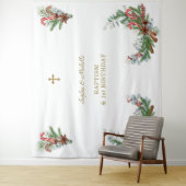 Tenture Bouquets de vacances Jumeaux 1er anniversaire Bapt (En situation)