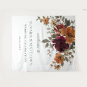 Tenture Bourgogne Brûlé Orange Rouille Mariage Floral Cont (Devant (Horizontal))