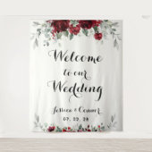 Tenture Bourgogne Eucalyptus Argenté Bienvenue à Notre Mar (Devant)