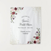 Tenture Bourgogne Floral Dorure Feuille Accueil Mariage (Devant)