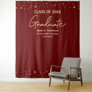 Tenture Bourgogne Or Classe de toile de fond personnalisé