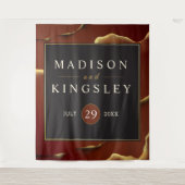 Tenture Bourgogne Or đż ĂlĂ©gant Mariage Abstrait Encre Noi (Devant)