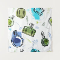 Bouteille de parfum motif sans soudure et texte aq