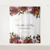 Tenture Bouteille de photos florales rose or Bourgogne (Devant)