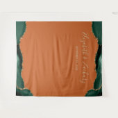 Tenture Bouteille photo Emerald Green Agate Rust Mariage (Devant (Horizontal))