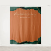 Tenture Bouteille photo Emerald Green Agate Rust Mariage (Devant)