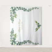 Tenture Bouteille photo Mariage Eucalyptus couleur verte (Devant)