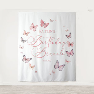 Tenture Bouteille rose douce fête d'anniversaire Brunch