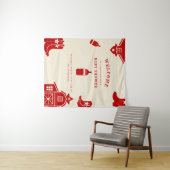 Tenture Bouteilles et Bottes Retro Shower de Bébé Cowboy R (En situation (horizontale))