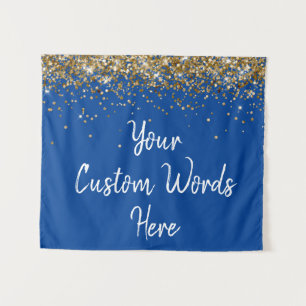 Tenture Boutique photo d'anniversaire Royal Blue Gold
