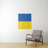 Tenture Bouton du drapeau de l'Ukraine (En situation)