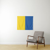 Tenture Bouton du drapeau de l'Ukraine (En situation (horizontale))