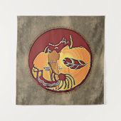 Tenture Bouton paysage - Plume de lune Kokopelli 1 (Devant (Horizontal))