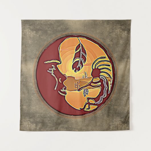 Tenture Bouton paysage - Plume de lune Kokopelli 1 (Devant)