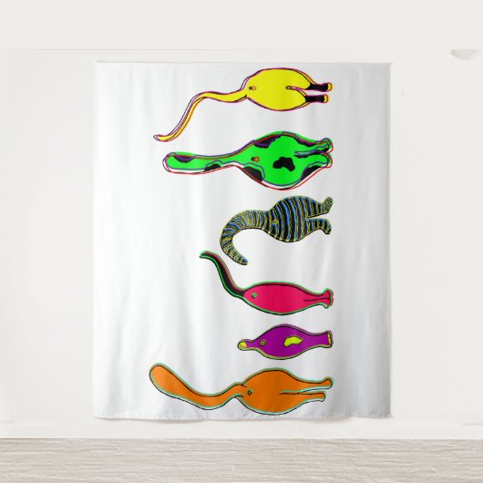 Tenture Boutons de chat colorés (Devant)