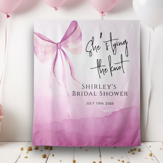 Tenture Bow rose vif Elle noue la Fête des mariées de noeu