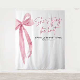 Tenture Bow She's Tying the Knot Fête des mariées Backdrop