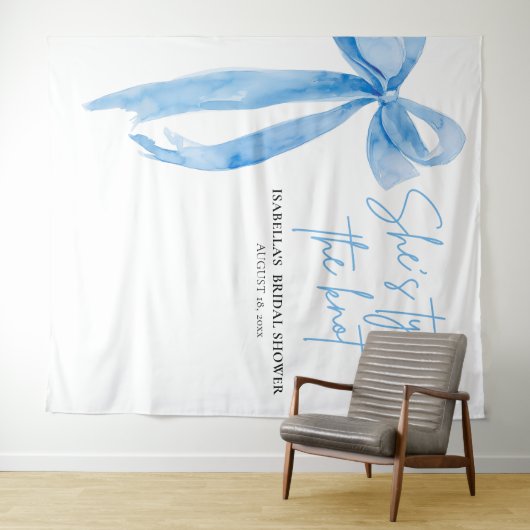 Tenture Bow She's Tying the Knot Fête des mariées Backdrop (En situation (horizontale))