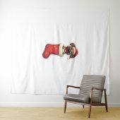Tenture Boxer Christmas Stocking chien (En situation (horizontale))