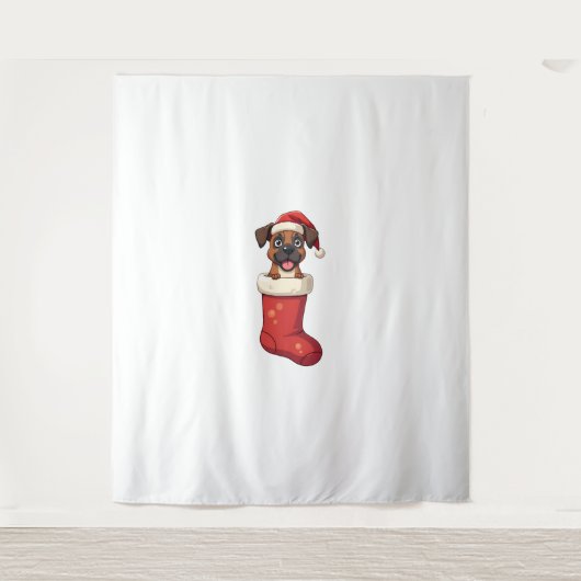 Tenture Boxer Christmas Stocking chien (Devant)