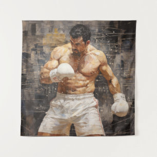 Tenture Boxer Sport Peinture Art Décor Abstrait