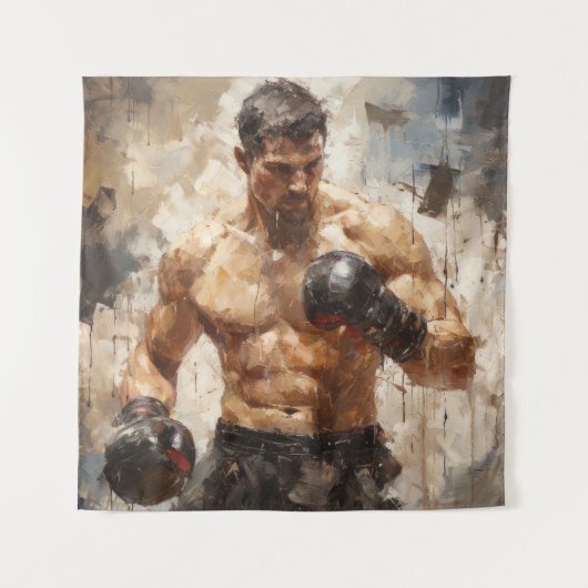 Tenture Boxer Sport Peinture Art Décor Abstrait (Devant)