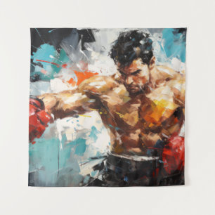 Tenture Boxer Sport Peinture Art Décor Abstrait