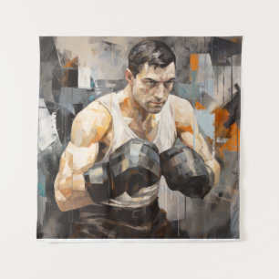 Tenture Boxer Sport Peinture Art Décor Abstrait