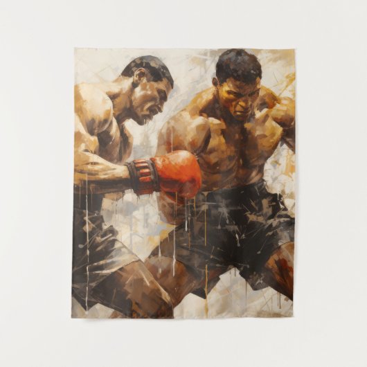 Tenture Boxer Sport Peinture Art Décor Abstrait (Devant)