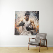Tenture Boxer Sport Peinture Art Décor Abstrait (En situation)