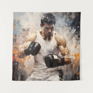 Tenture Boxer Sport Peinture Art Décor Abstrait